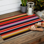 Orange Sarape Saltillo Outdoor Rug Gallery Image 2