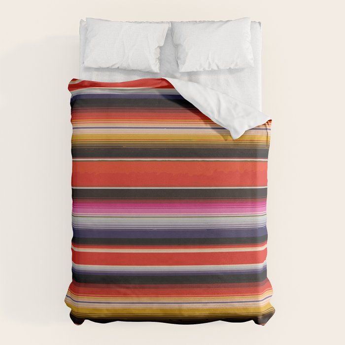 Orange Sarape Saltillo Duvet Cover