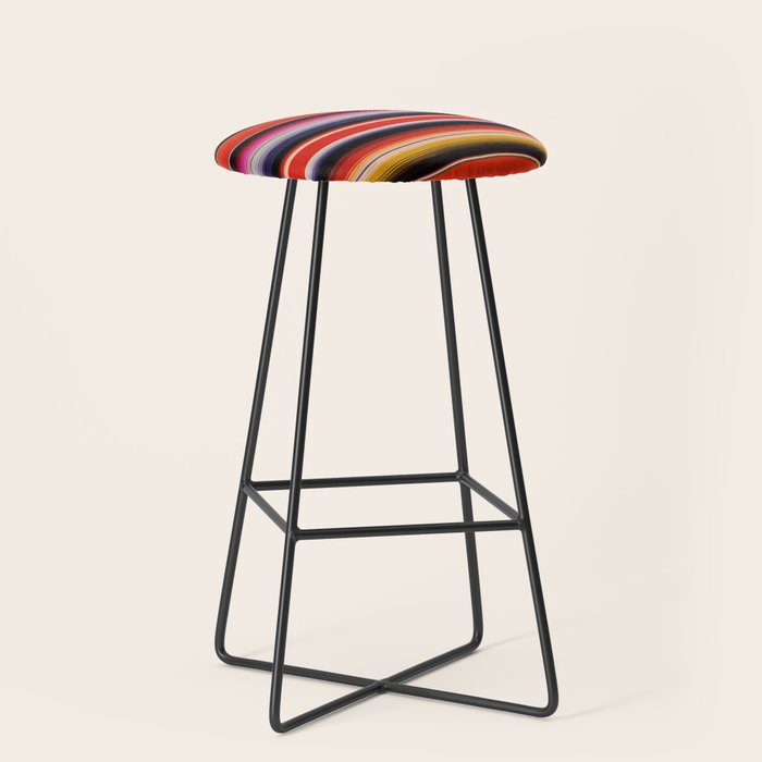 Orange Sarape Saltillo Stool Gallery Image 1