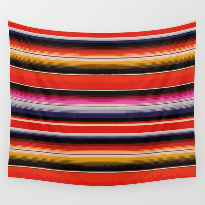 Orange Sarape Saltillo Wall Tapestry Gallery Image 1
