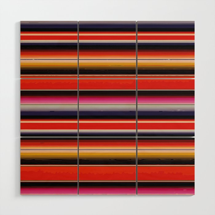Orange Sarape Saltillo Wood Wall Art Gallery Image 1