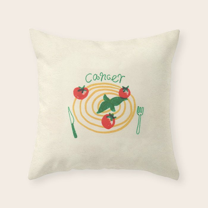 cancer tomato Throw Pillow Gallery Image 1