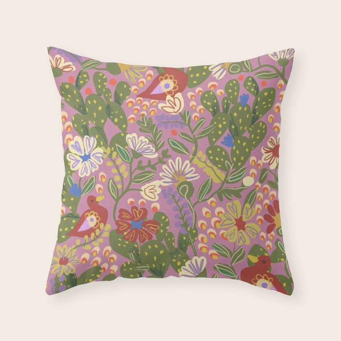 Folky violet Throw Pillow Gallery Image 6