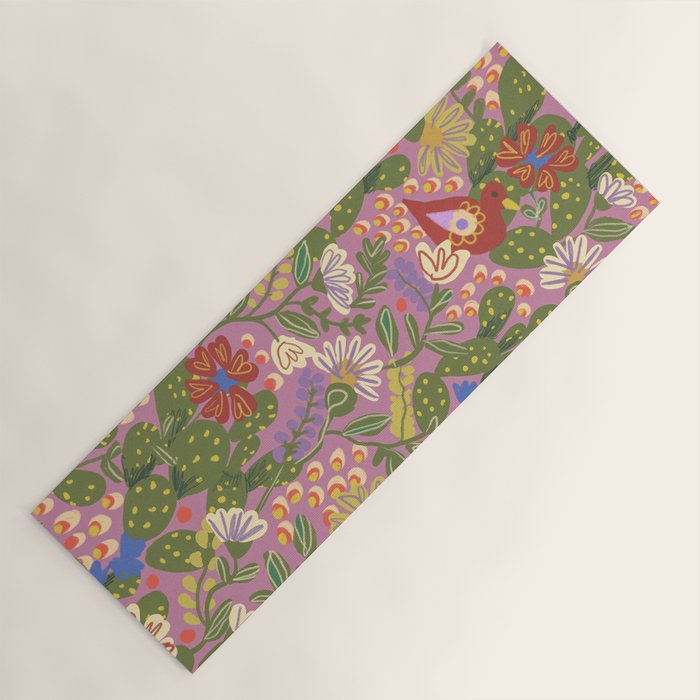 Folky violet Yoga Mat Gallery Image 1
