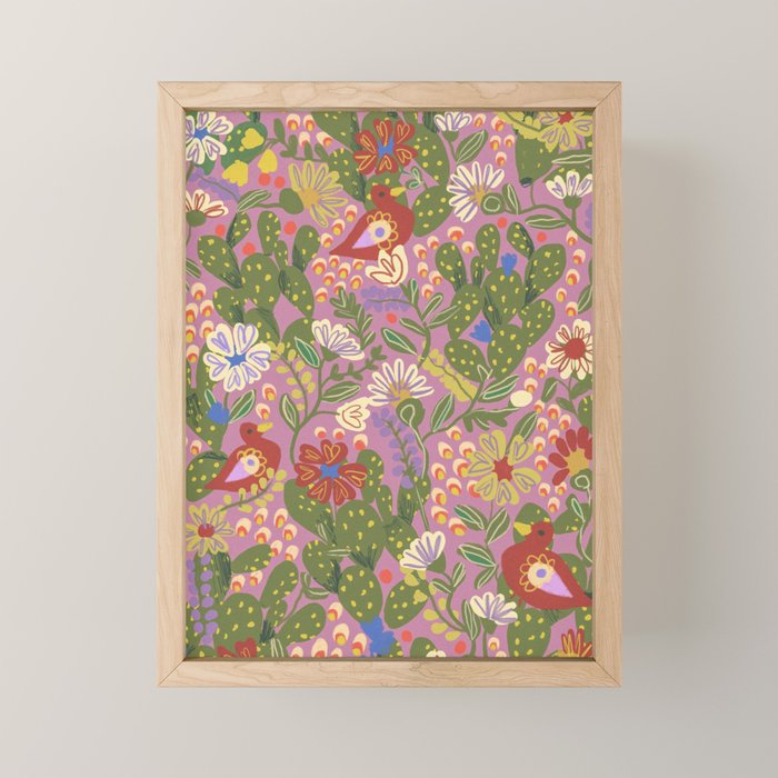 Folky violet Mini Art Print Gallery Image 1