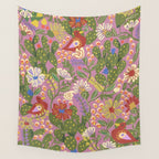 Folky violet Wall Tapestry Gallery Image 4