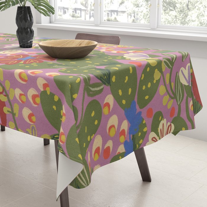 Folky violet Tablecloth Gallery Image 3
