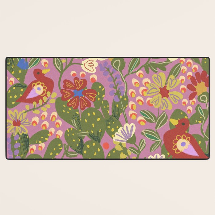 Folky violet Desk Mat Gallery Image 3