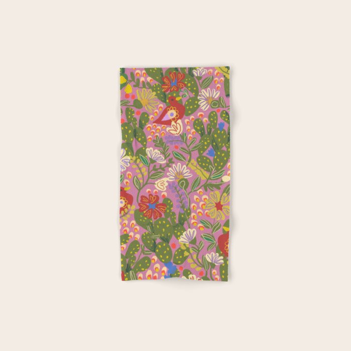 Folky violet Bath Towel Gallery Image 1