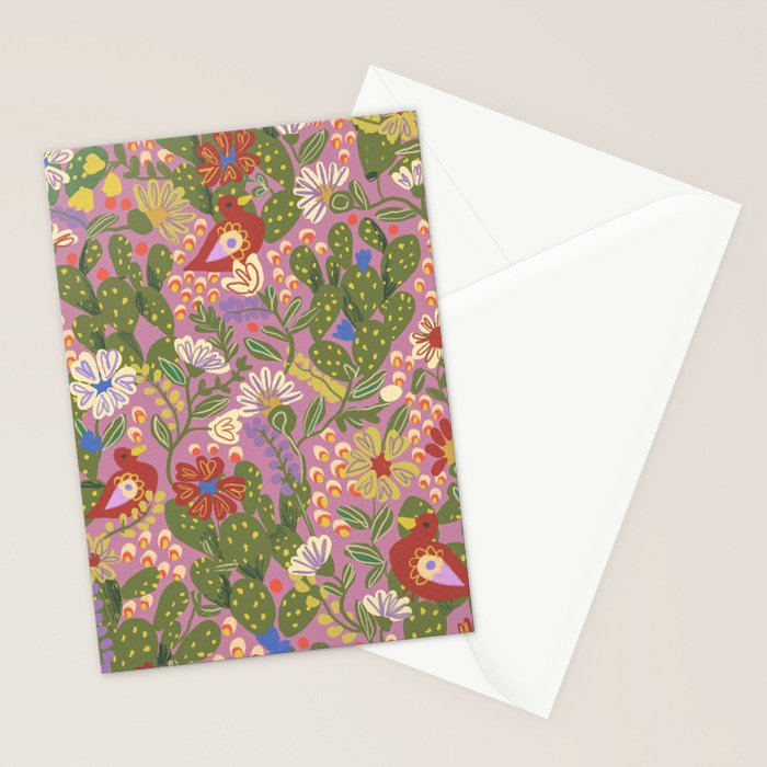 Folky violet Stationery Card Gallery Image 2