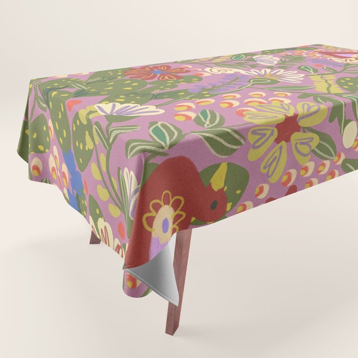 Folky violet Tablecloth Gallery Image 1