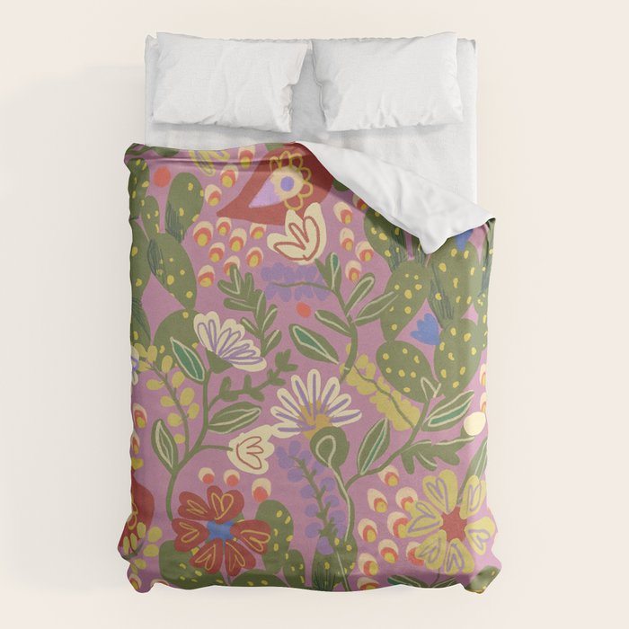 Folky violet Duvet Cover Gallery Image 1