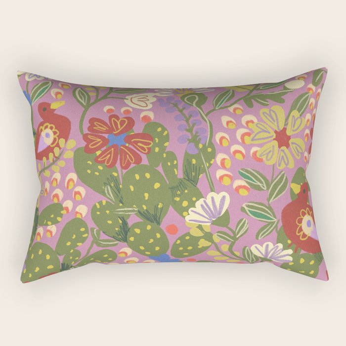 Folky violet Rectangular Pillow Gallery Image 1
