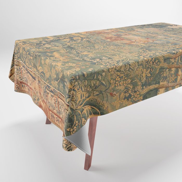 Antique 17th Century French Hunting Tapestry Tablecloth Gallery Image 1