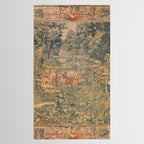 Antique 17th Century French Hunting Tapestry Tablecloth Gallery Image 2