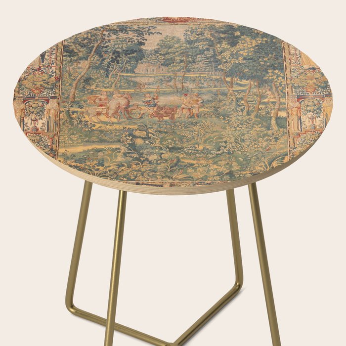 Antique 17th Century French Hunting Tapestry Side Table Gallery Image 2