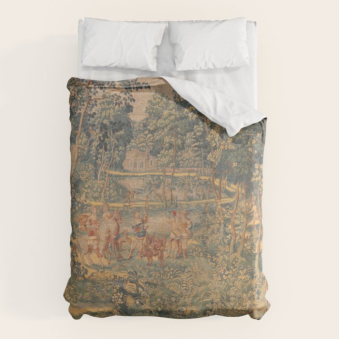 Antique 17th Century French Hunting Tapestry Duvet Cover Gallery Image 6