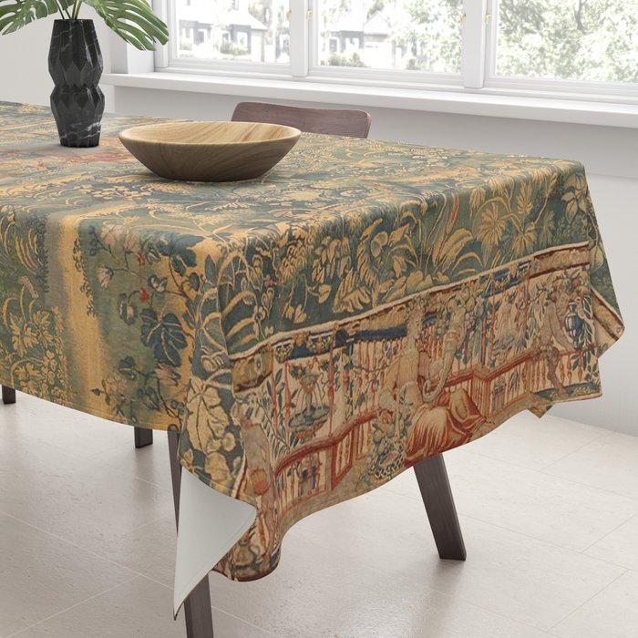 Antique 17th Century French Hunting Tapestry Tablecloth Gallery Image 3