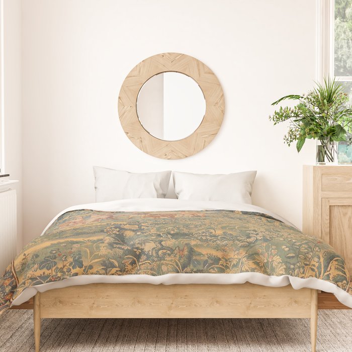 Antique 17th Century French Hunting Tapestry Duvet Cover Gallery Image 3