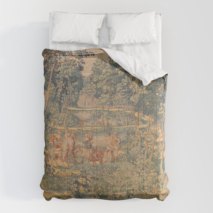 Antique 17th Century French Hunting Tapestry Comforter Gallery Image 1
