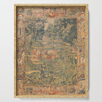 Antique 17th Century French Hunting Tapestry Serving Tray Gallery Image 1
