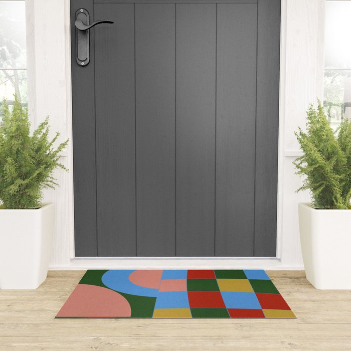 abstract retro vivid fall 4 Welcome Mat Gallery Image 3