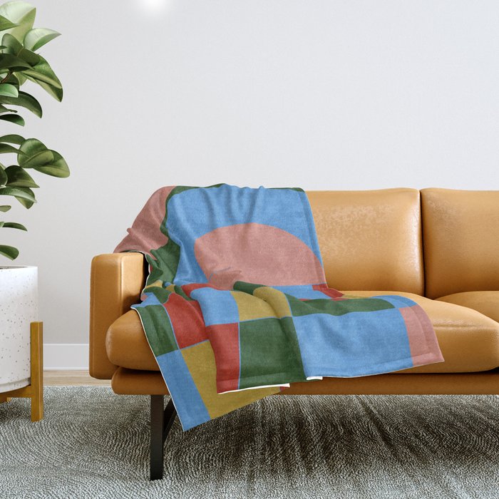 abstract retro vivid fall 4 Throw Blanket Gallery Image 1