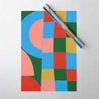 abstract retro vivid fall 4 Wrapping Paper Gallery Image 1