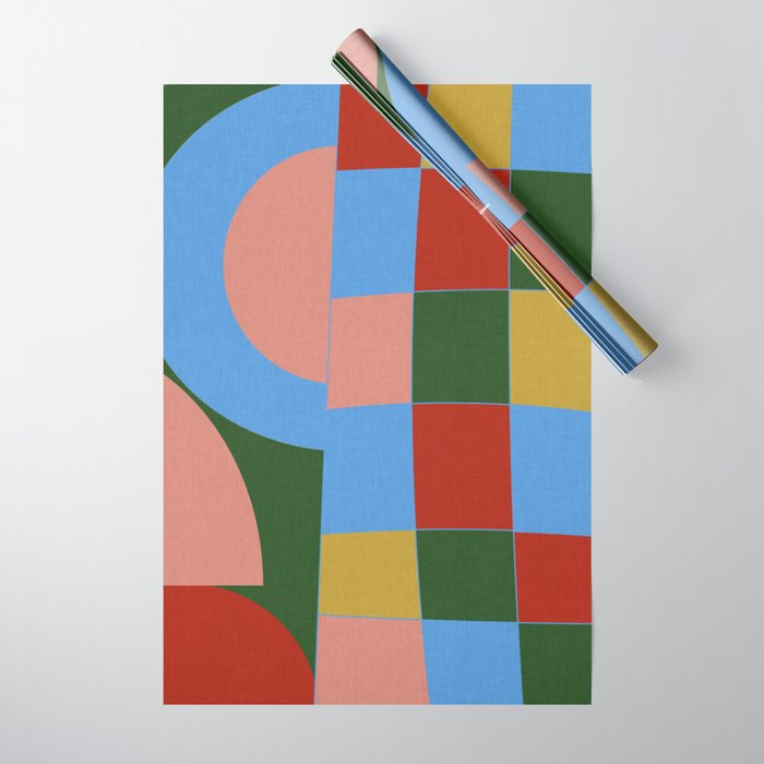 abstract retro vivid fall 4 Wrapping Paper Gallery Image 1