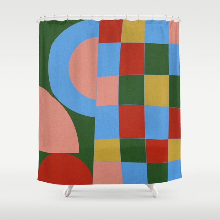 abstract retro vivid fall 4 Shower Curtain Gallery Image 1