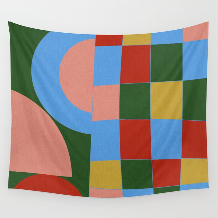abstract retro vivid fall 4 Wall Tapestry Gallery Image 1