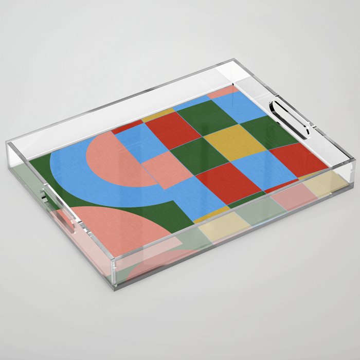abstract retro vivid fall 4 Acrylic Tray Gallery Image 1