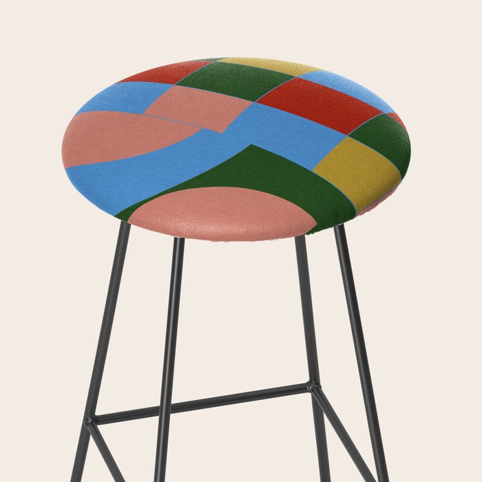 abstract retro vivid fall 4 Stool Gallery Image 2