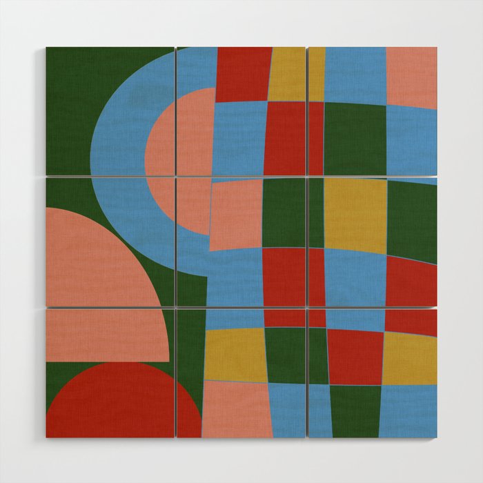 abstract retro vivid fall 4 Wood Wall Art Gallery Image 1