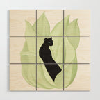 Black Panther in Sansevieria Wood Wall Art Gallery Image 1