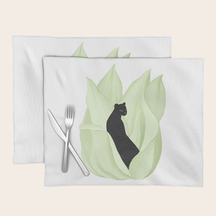 Black Panther in Sansevieria Placemat Gallery Image 1
