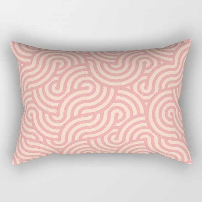 SWIRL Bubblegum and Almond Rectangular Pillow Gallery Image 1