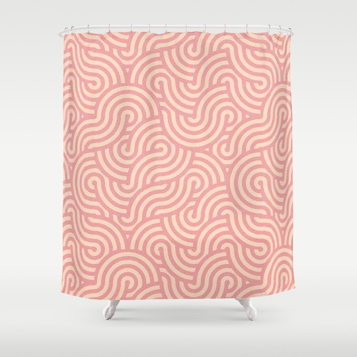 SWIRL Bubblegum and Almond Shower Curtain Gallery Image 1