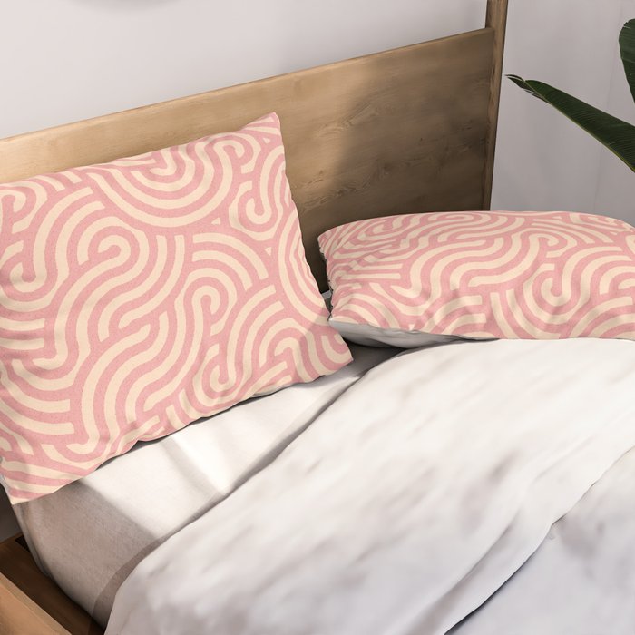 SWIRL Bubblegum and Almond Pillow Sham Gallery Image 2