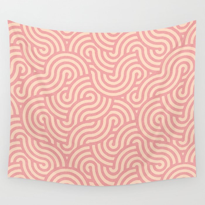 SWIRL Bubblegum and Almond Wall Tapestry Gallery Image 1