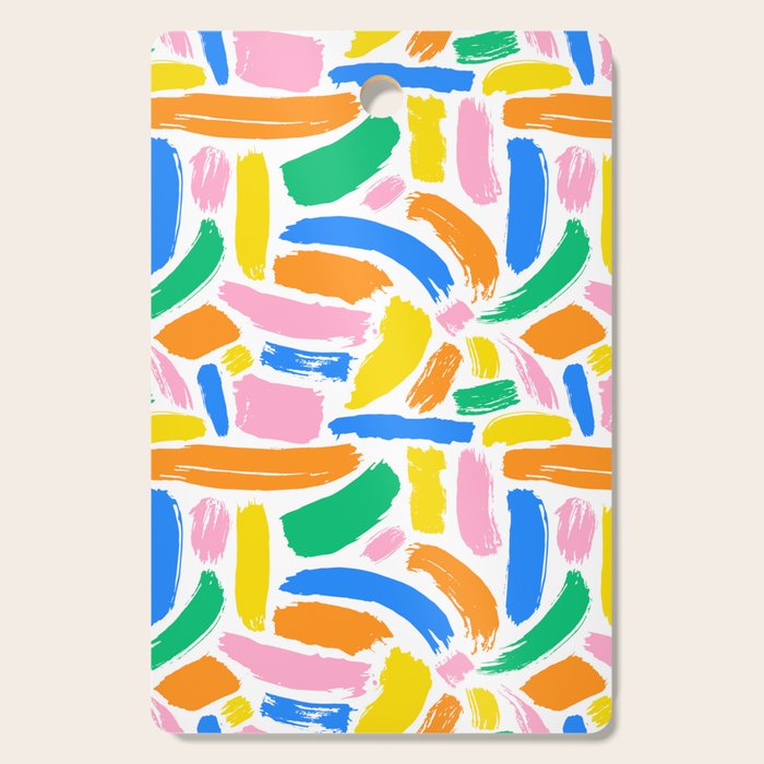 Colorful abstract brush stroke art pattern Cutting Board Gallery Image 1