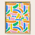 Colorful abstract brush stroke art pattern Serving Tray Gallery Image 1