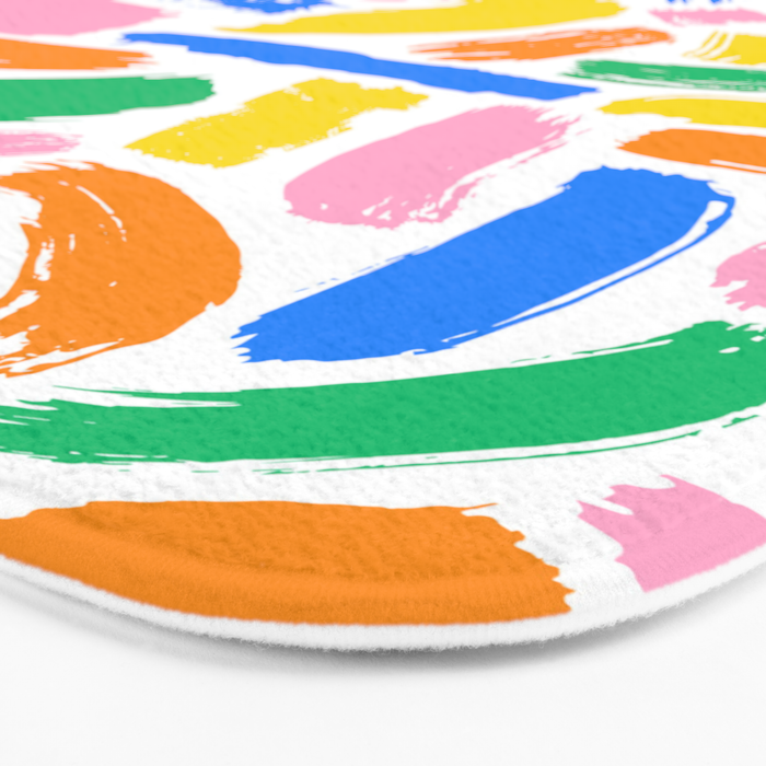 Colorful abstract brush stroke art pattern Bath Mat Gallery Image 3