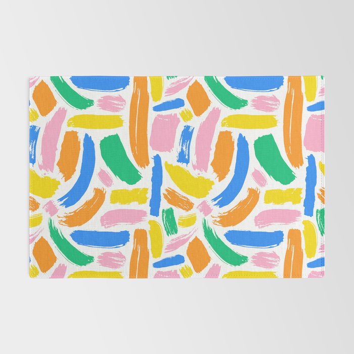Colorful abstract brush stroke art pattern Rug Gallery Image 2