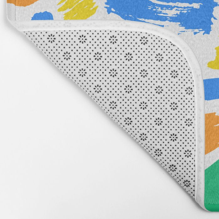 Colorful abstract brush stroke art pattern Bath Mat Gallery Image 2