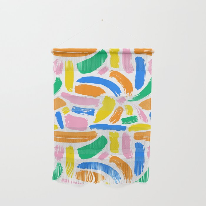 Colorful abstract brush stroke art pattern Wall Hanging Gallery Image 1