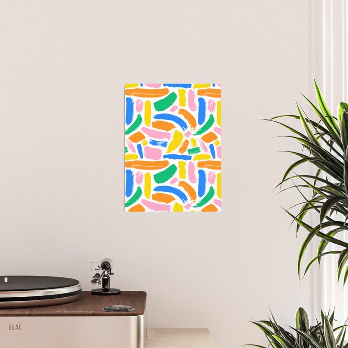Colorful abstract brush stroke art pattern Poster Gallery Image 2