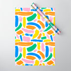 Colorful abstract brush stroke art pattern Wrapping Paper Gallery Image 1