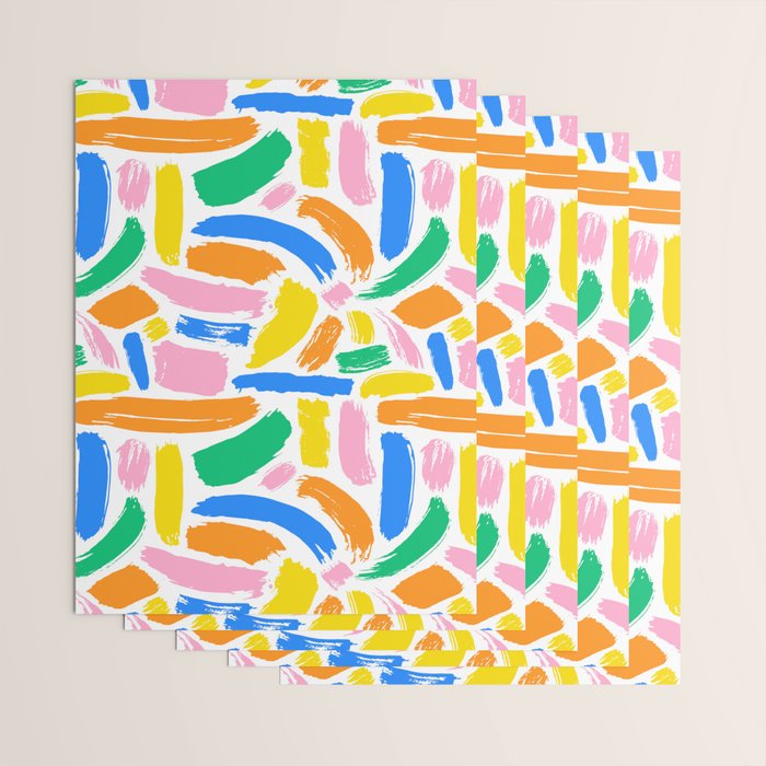 Colorful abstract brush stroke art pattern Wrapping Paper Gallery Image 3
