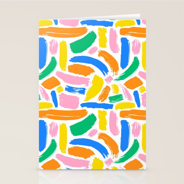 Colorful abstract brush stroke art pattern Stationery Card Gallery Image 1